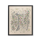 Wolf & Wild Apple Blossoms | Botanical Animal Art Framed Canvas Print Gallery Image 3