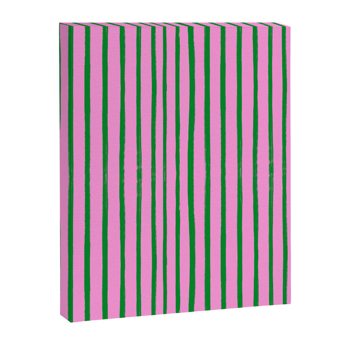 Green and Pink Brush Stroke Stripes Canvas Print Gallery Image 1