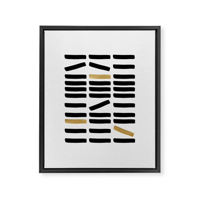 Black and Gold Abstract Framed Canvas Print Gallery Image 1