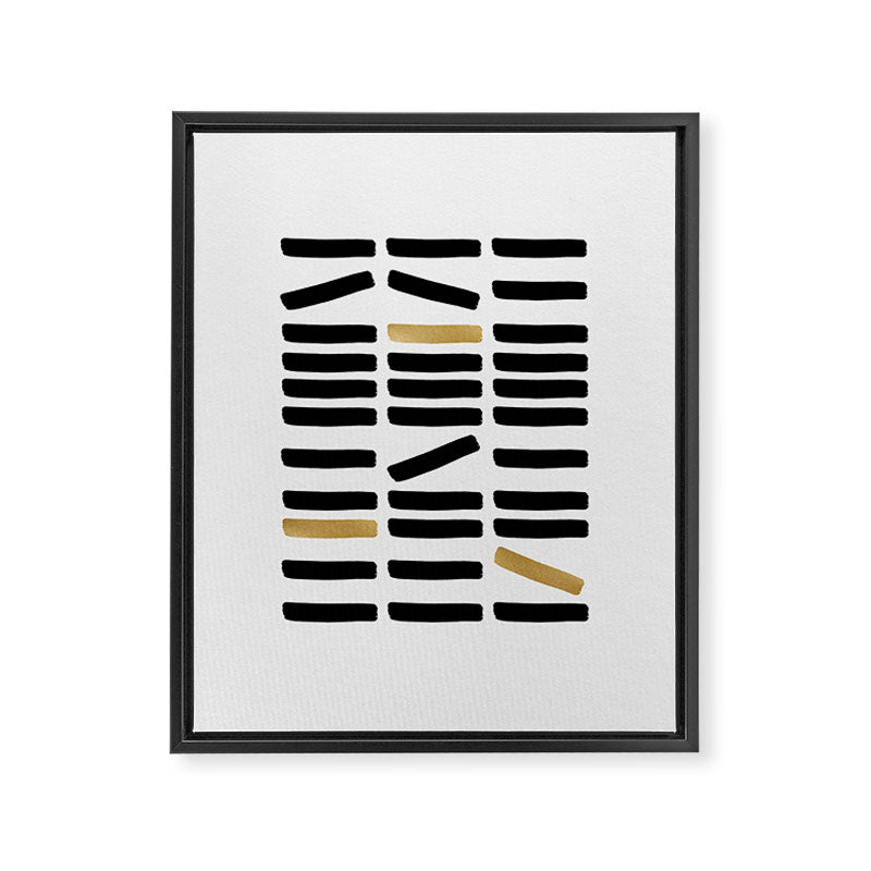 Black and Gold Abstract Framed Canvas Print Gallery Image 6