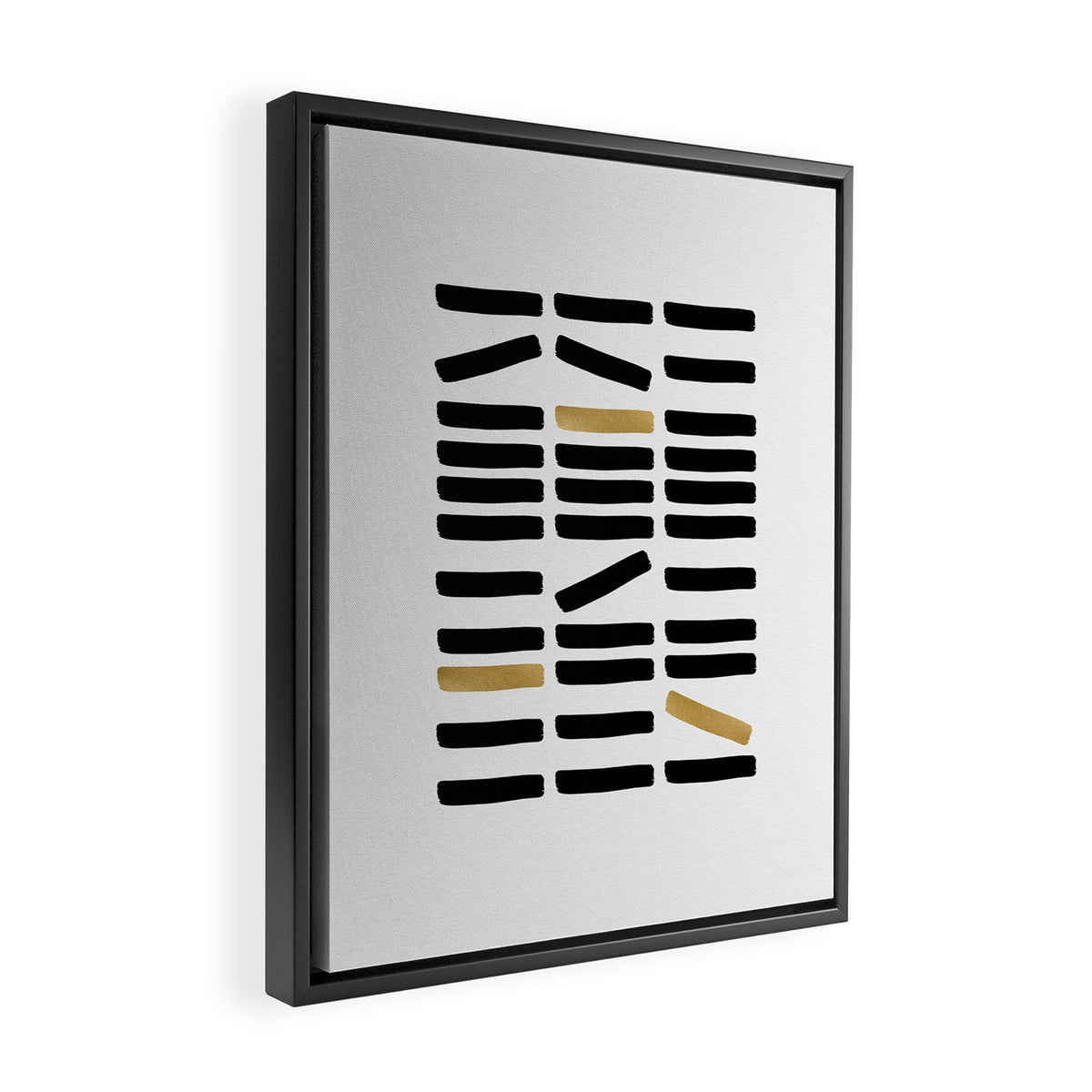Black and Gold Abstract Framed Canvas Print Gallery Image 2