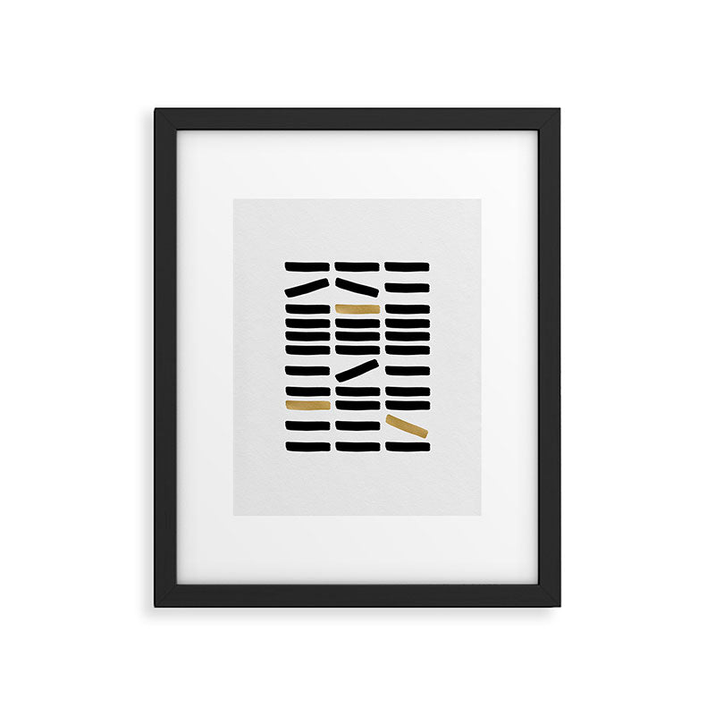 Black and Gold Abstract Framed Art Print Gallery Image 5