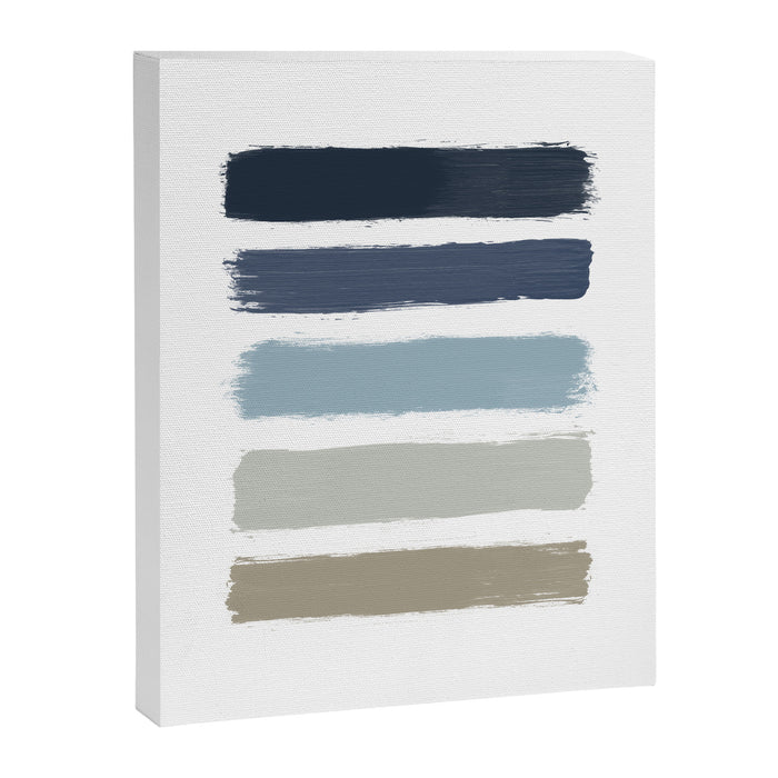 Blue & Taupe Stripes Canvas Print Gallery Image 1