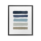 Blue & Taupe Stripes Framed Canvas Print Gallery Image 6