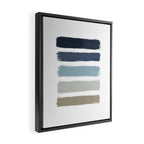 Blue & Taupe Stripes Framed Canvas Print Gallery Image 2