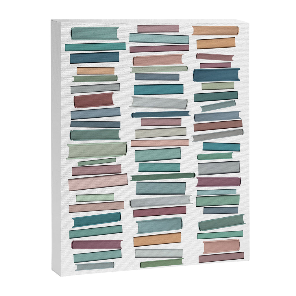 Books Pastel, Living Room Art, Book Worm Canvas Print Gallery Image 8