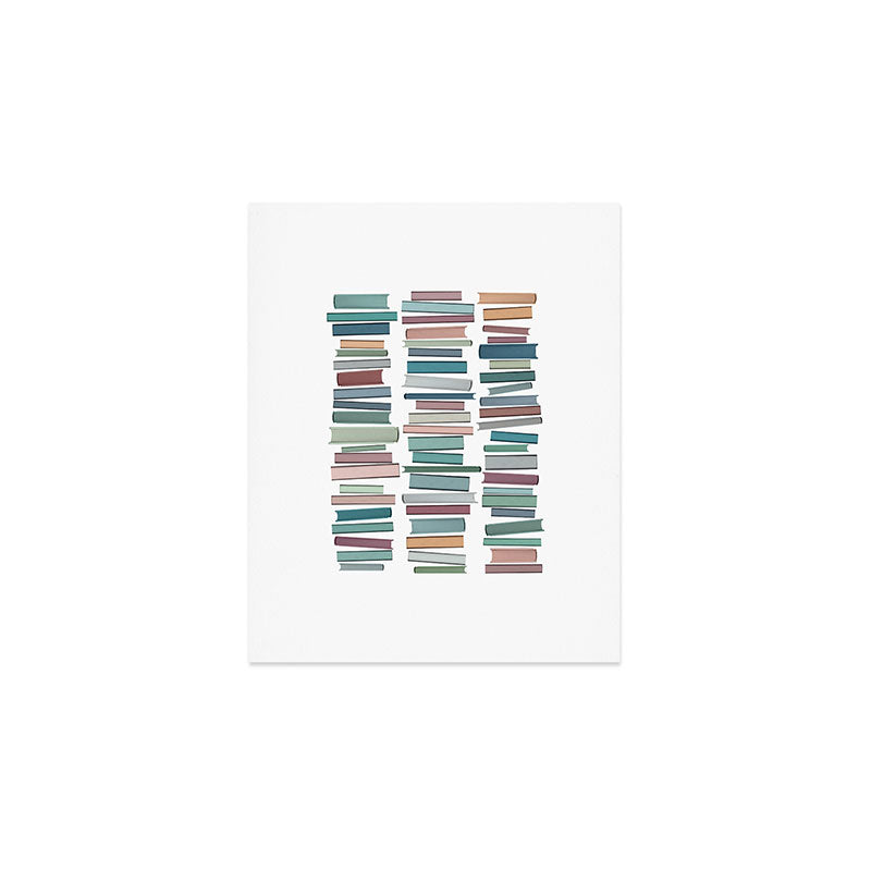 Books Pastel, Living Room Art, Book Worm Art Print Gallery Image 1