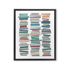 Books Pastel, Living Room Art, Book Worm Framed Canvas Print Gallery Image 8
