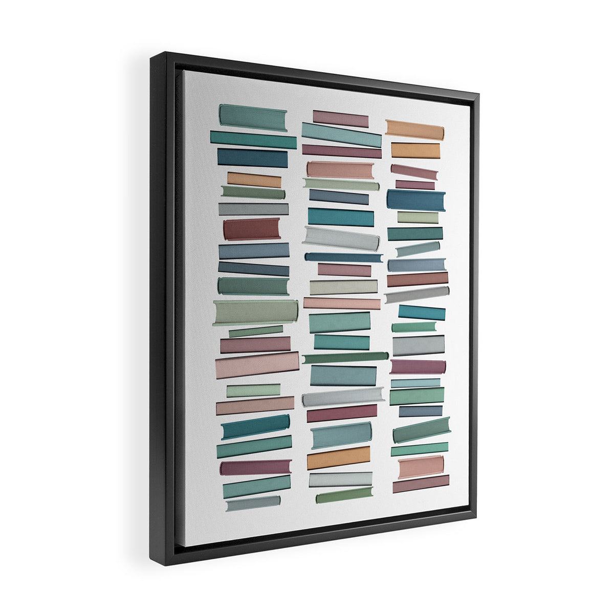 Books Pastel, Living Room Art, Book Worm Framed Canvas Print Gallery Image 2