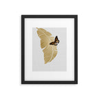 Butterfly & Palm Leaf, Gold Wall Art Framed Art Print Gallery Image 5