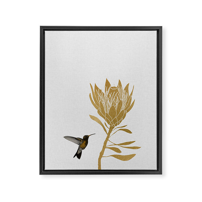 Hummingbird & Flower I Framed Canvas Print Gallery Image 6