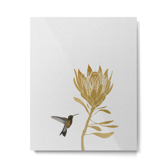 Hummingbird & Flower I Metal Print Gallery Image 1