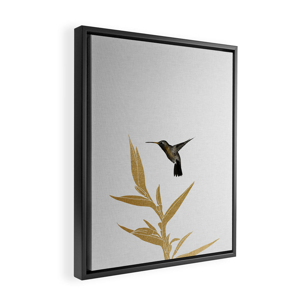 Hummingbird & Flower II Framed Canvas Print Gallery Image 2