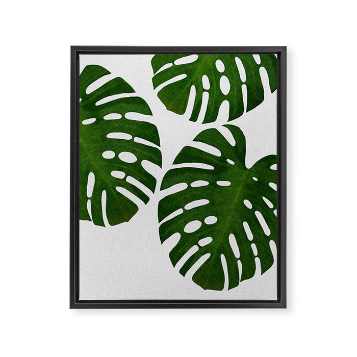 Monstera Leaf III Framed Canvas Print Gallery Image 1