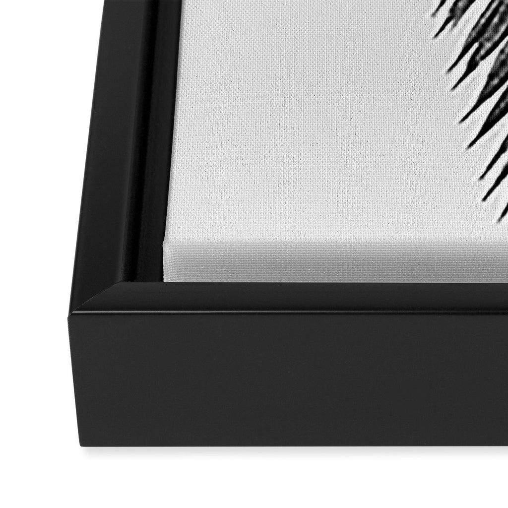 Palm Leaf Black & White I Framed Canvas Print Gallery Image 3