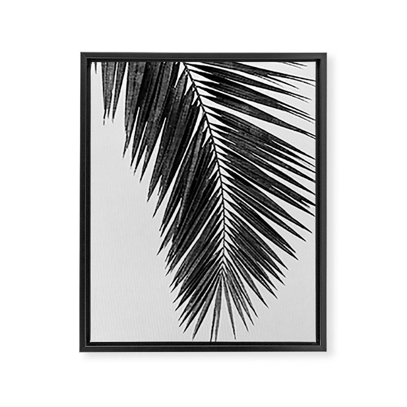 Palm Leaf Black & White I Framed Canvas Print Gallery Image 6