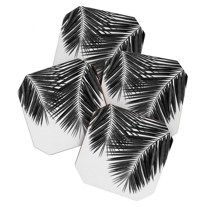 Palm Leaf Black & White II Coaster Gallery Image 1