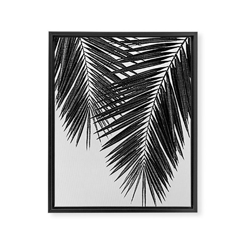 Palm Leaf Black & White II Framed Canvas Print Gallery Image 6