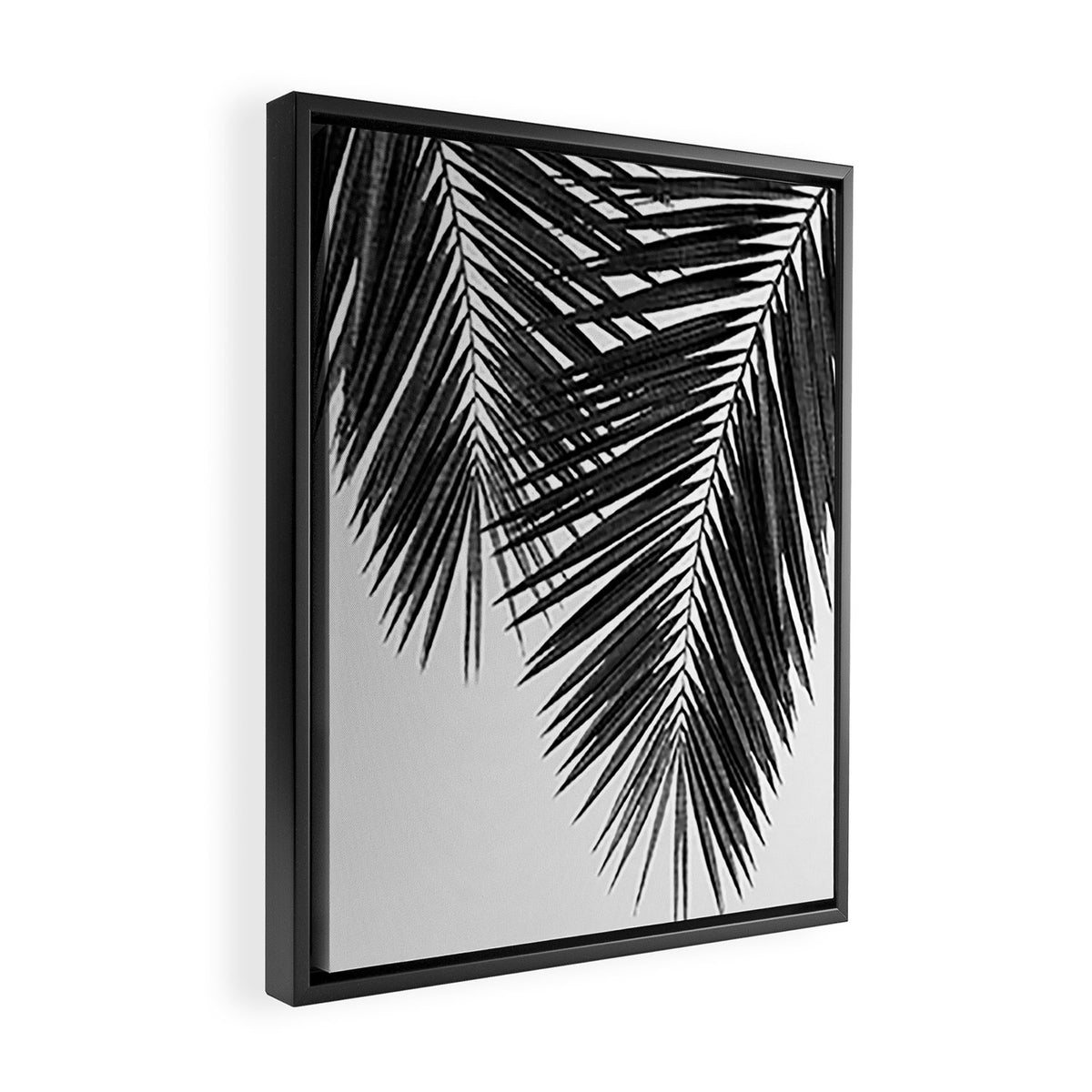 Palm Leaf Black & White II Framed Canvas Print Gallery Image 2