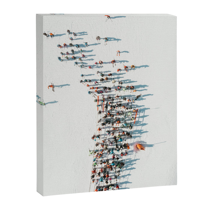 Aerial shot of ski resort Canvas Print Gallery Image 1