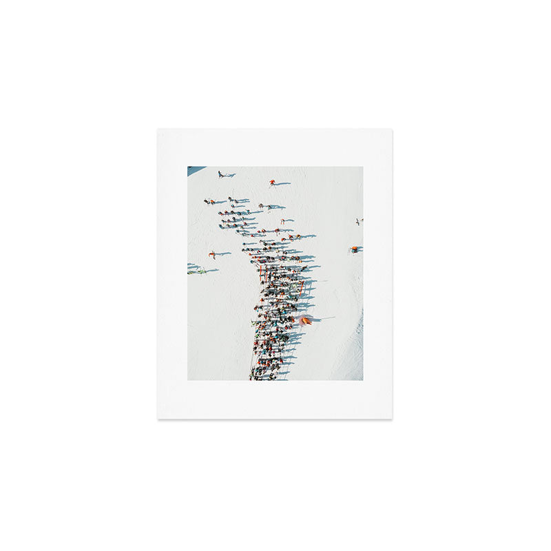Aerial shot of ski resort Art Print