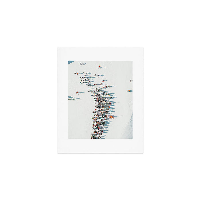 Aerial shot of ski resort Art Print Gallery Image 1