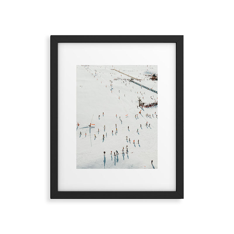 Aerial shot of ski resort Framed Art Print Gallery Image 5