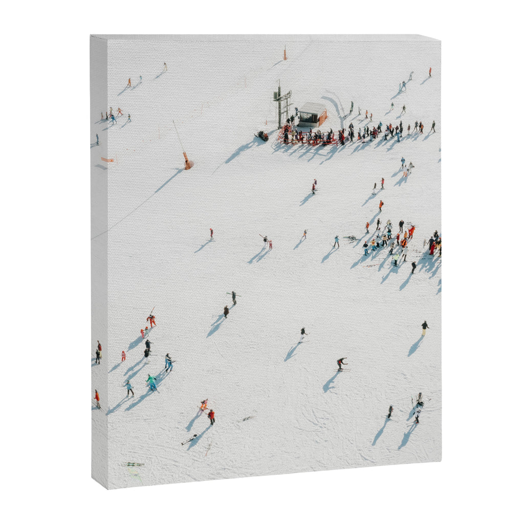 Aerial shot of ski resort Canvas Print Gallery Image 6