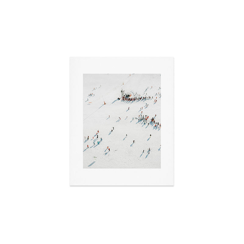 Aerial shot of ski resort Art Print Gallery Image 1