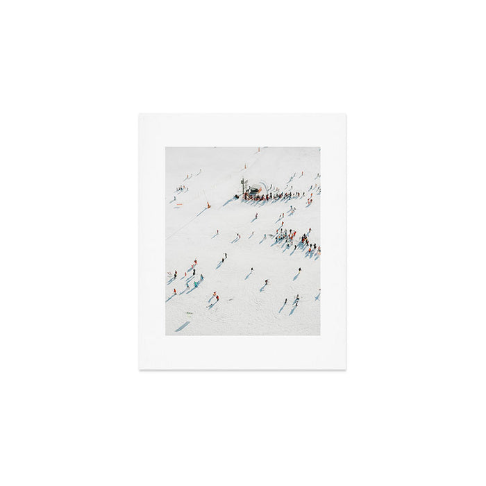 Aerial shot of ski resort Art Print Gallery Image 1