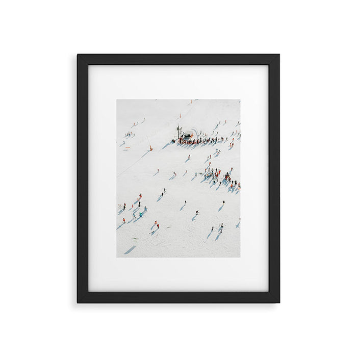 Aerial shot of ski resort Framed Art Print Gallery Image 1