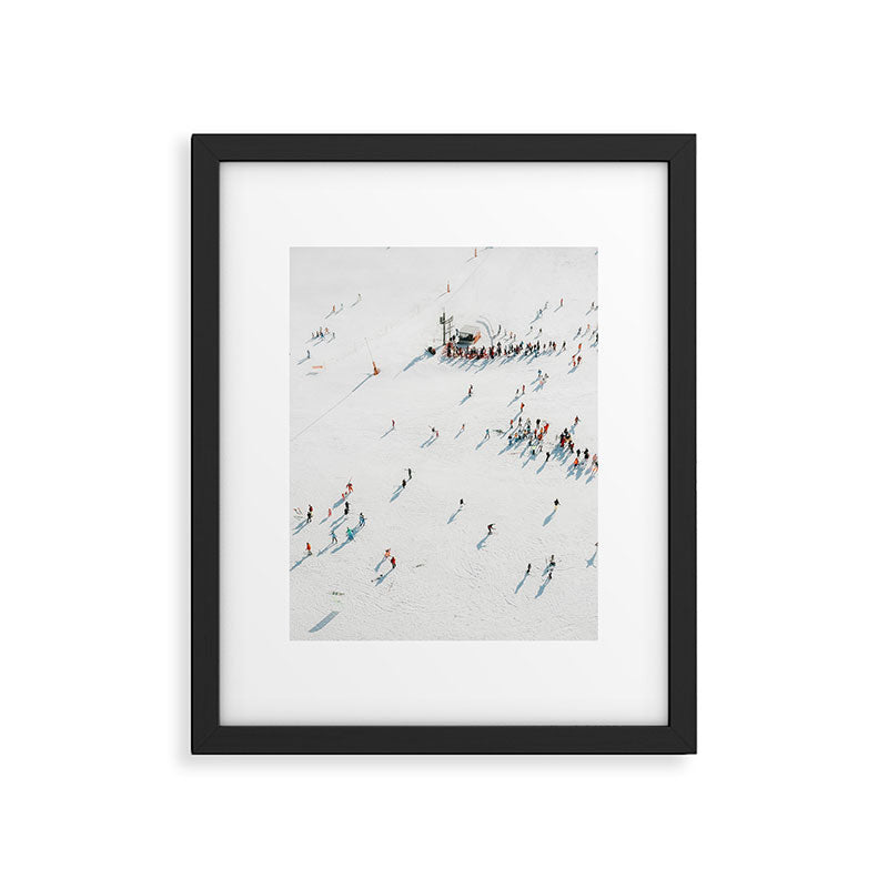Aerial shot of ski resort Framed Art Print Gallery Image 5