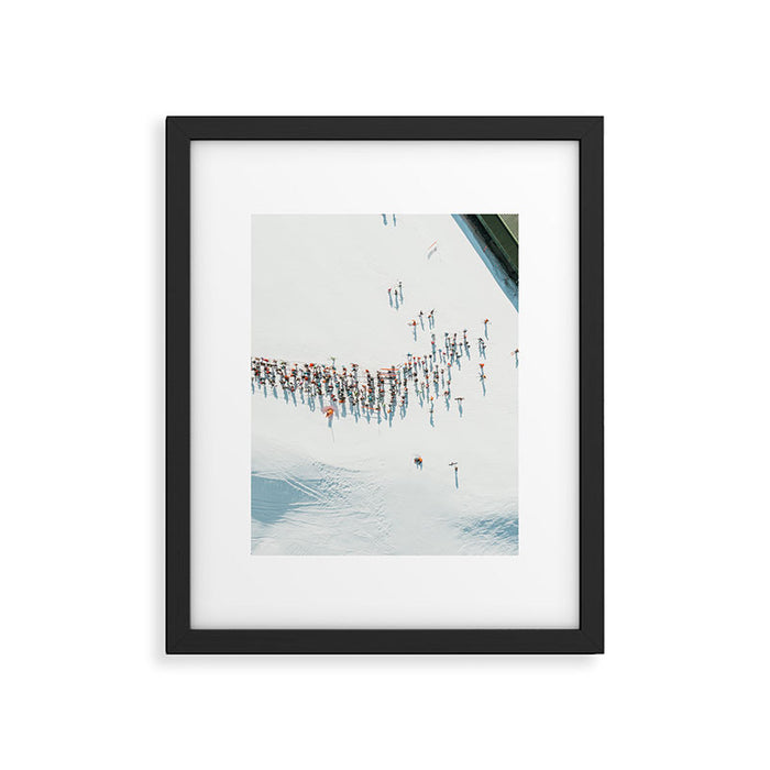 Aerial shot of ski resort Framed Art Print Gallery Image 1