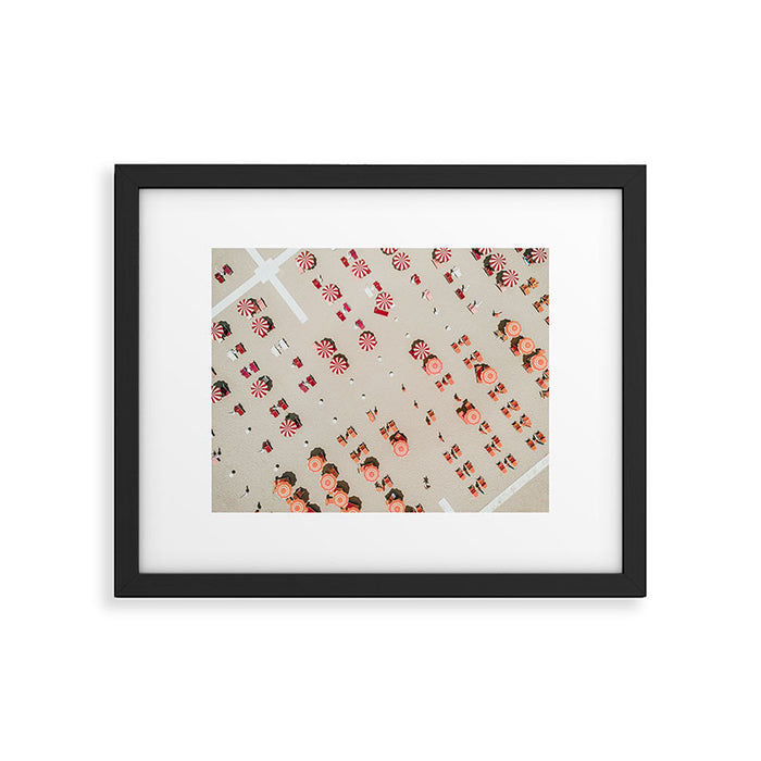 Aerial View of beach in Italy Framed Art Print Gallery Image 1
