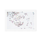 Aerial view of skiers Art Print Gallery Image 1