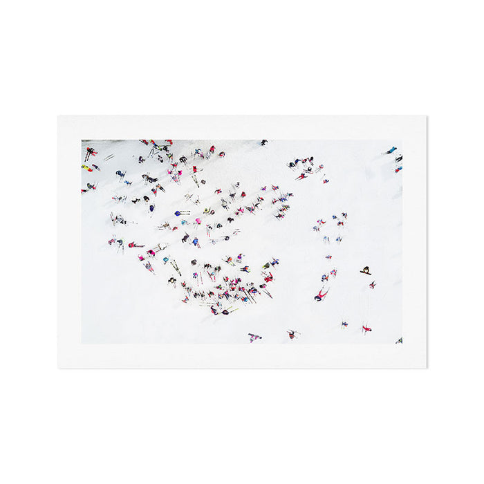 Aerial view of skiers Art Print Gallery Image 1