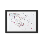 Aerial view of skiers Framed Art Print Gallery Image 2