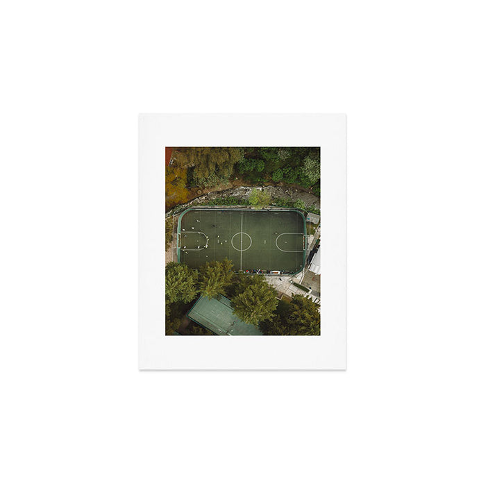 Aerial view of soccer field in Mexico City Art Print Gallery Image 1