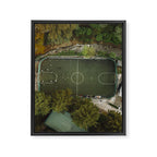 Aerial view of soccer field in Mexico City Framed Canvas Print Gallery Image 6