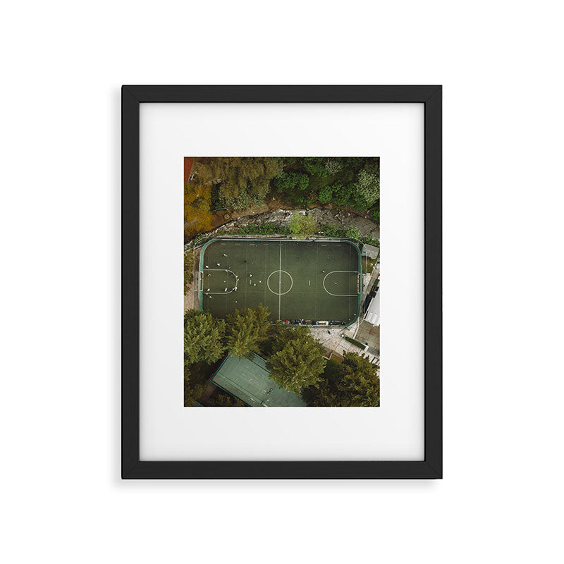 Aerial view of soccer field in Mexico City Framed Art Print Gallery Image 5