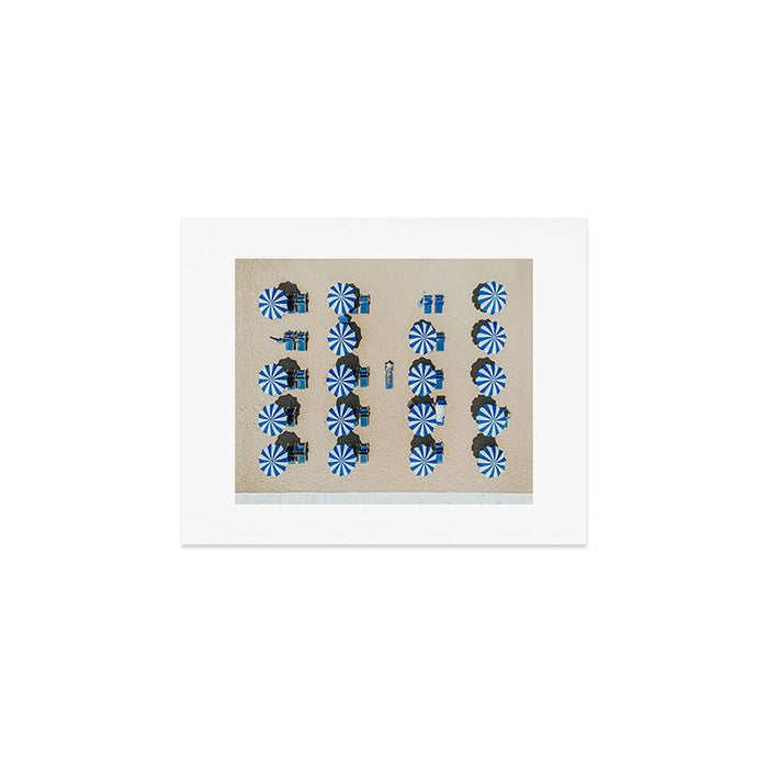 Aerial view of the beach in Rimini, Italy. Art Print Gallery Image 1