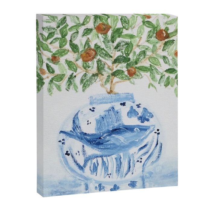 Blue and White Ginger Jar Orange Tree  Canvas Print Gallery Image 1