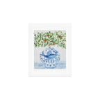 Blue and White Ginger Jar Orange Tree  Art Print Gallery Image 1