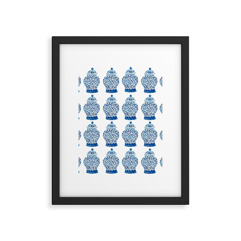 Blue and White Ginger Jars  Framed Art Print Gallery Image 6