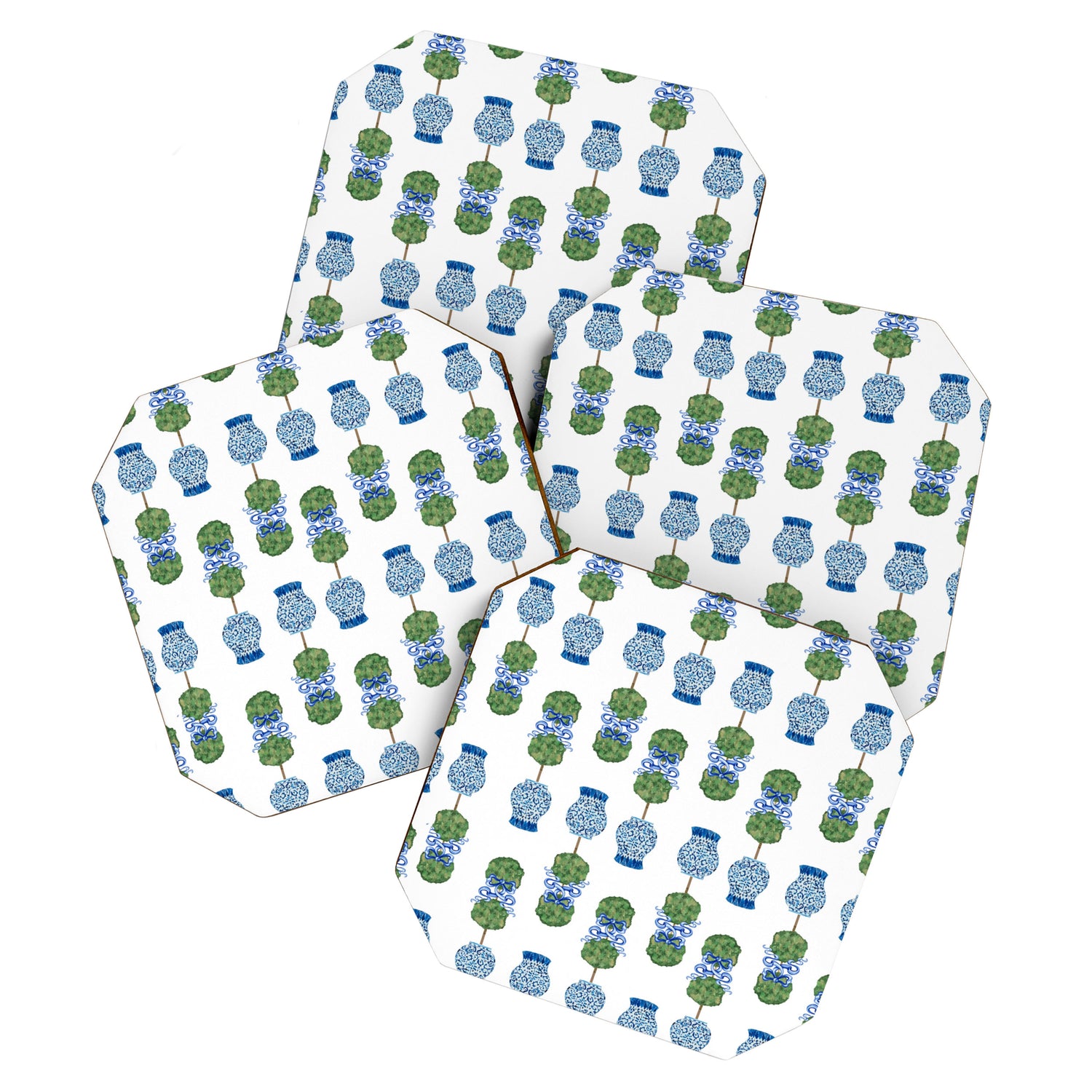 Chinoiserie Ginger Jar Jars Topiary Pattern Coaster Gallery Image 1