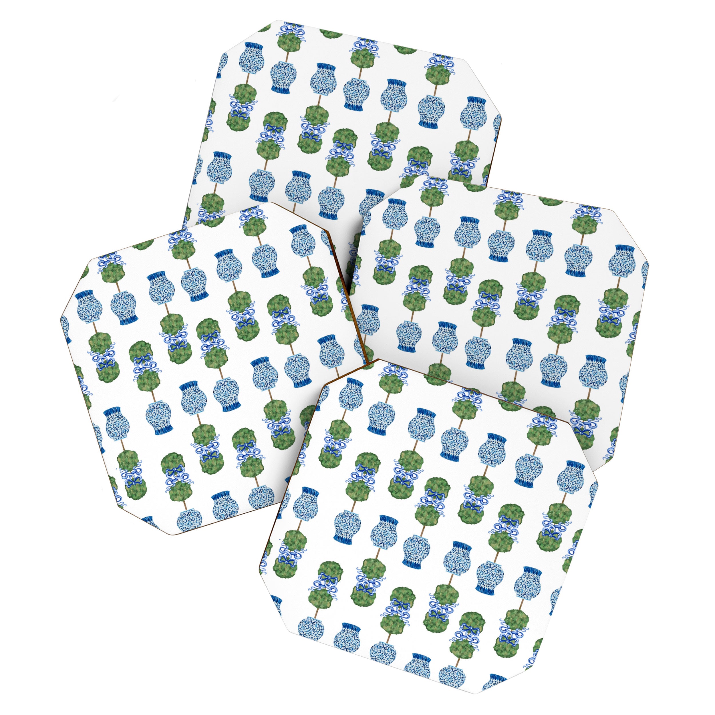 Chinoiserie Ginger Jar Jars Topiary Pattern Coaster Gallery Image 1