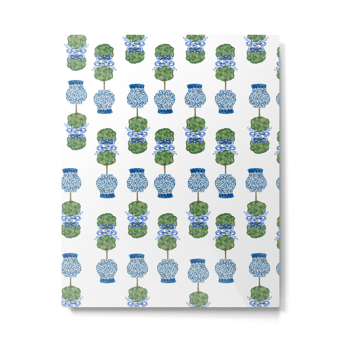 Chinoiserie Ginger Jar Jars Topiary Pattern Metal Print Gallery Image 1