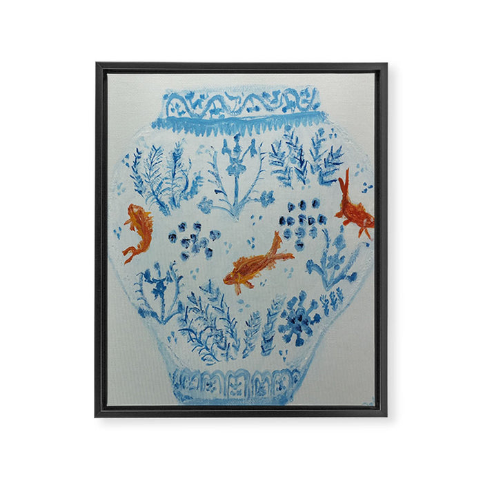 Goldfish Ginger Jar  Framed Canvas Print Gallery Image 1