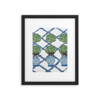 Hand Painted Bamboo Trellis Chinoiserie Ginger Jar  Framed Art Print Gallery Image 6