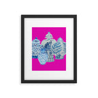 Hot Pink Blue and White Ginger Jars  Framed Art Print Gallery Image 6